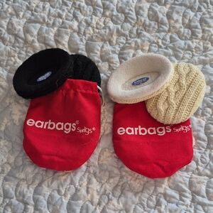 Sprigs Earbags Women's Black and Cream Ear Warmers 2 Pairs